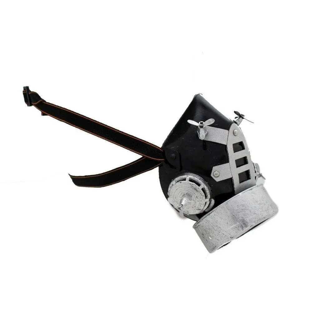Men Women Face Black Silver Halloween Costume Gas Mask Steampunk Nuke One Size